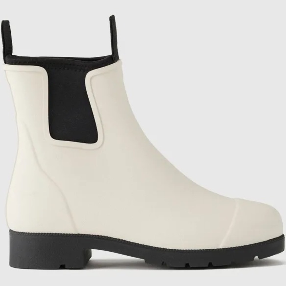 Quince Recycled Waterproof Short Ankle Rain Boot in Stone Size 7